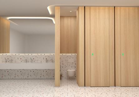 Ensuring wet area hygiene with non-contact details in common areas